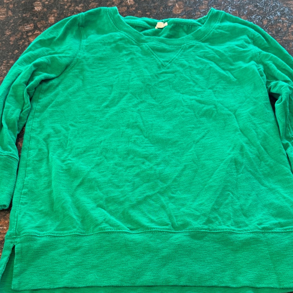 J. Crew Green Long Sleeve Tee